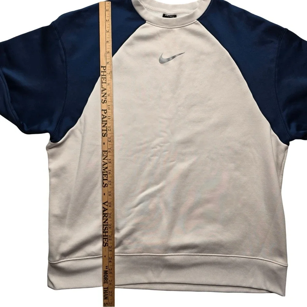 Nike Dri-FIT Raglan Crewneck Sweatshirt Navy Cream Gorpcore Mens Large